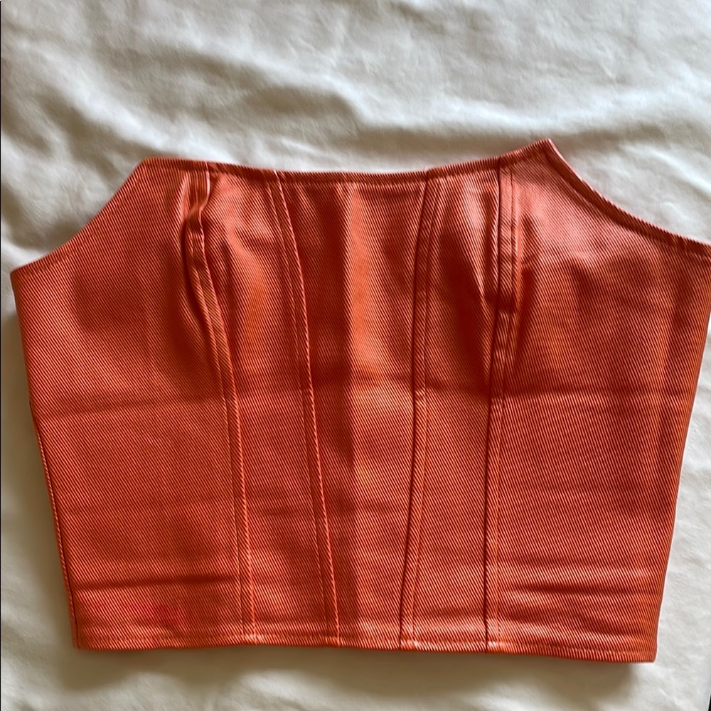 PrettyLittleThing Orange Bustier Crop Top